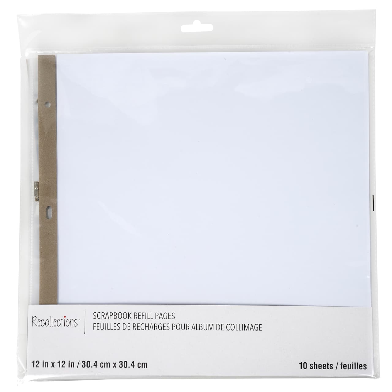 12&#x22; x 12&#x22; White Scrapbook Refill Pages by Recollections&#x2122;, 10 Sheets